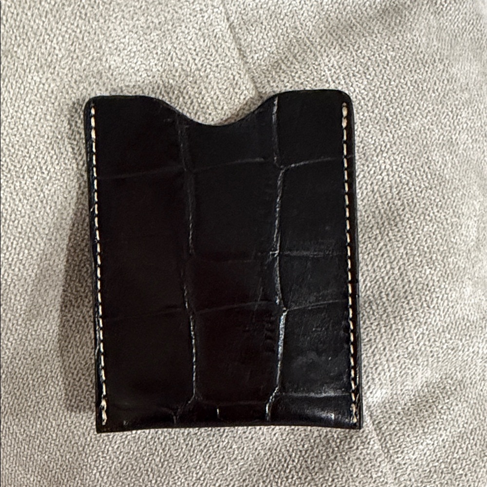 Black Leather Card & cash Holder